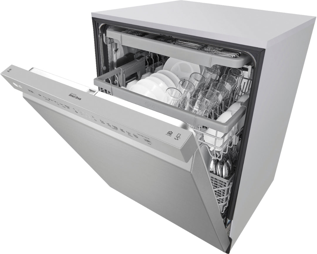 LG - 24" Front Control Smart Built-In Stainless Steel Tub Dishwasher with 3rd Rack, Quadwash, and 48dba - Stainless steel_6