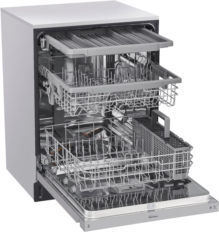 LG - 24" Front Control Smart Built-In Stainless Steel Tub Dishwasher with 3rd Rack, Quadwash, and 48dba - Stainless steel_5