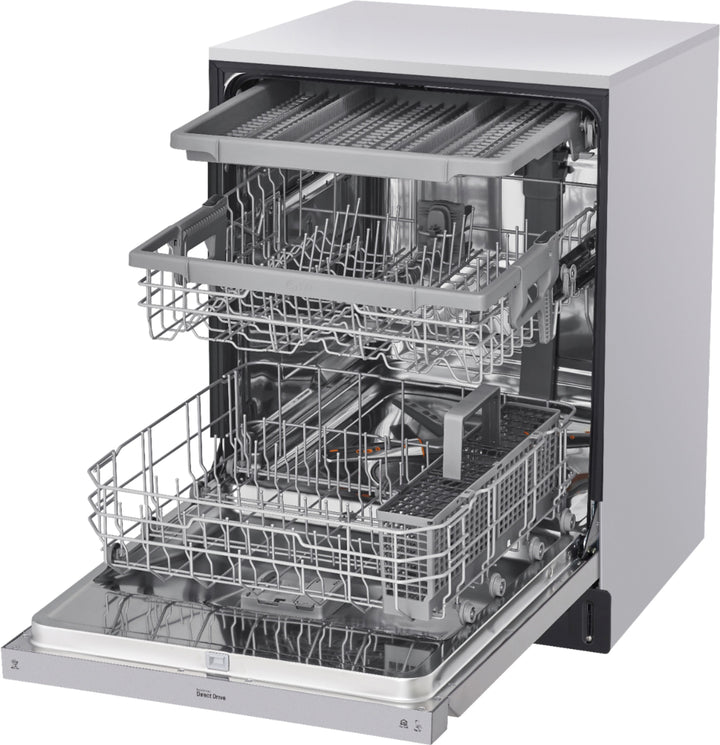 LG - 24" Front Control Smart Built-In Stainless Steel Tub Dishwasher with 3rd Rack, Quadwash, and 48dba - Stainless steel_3