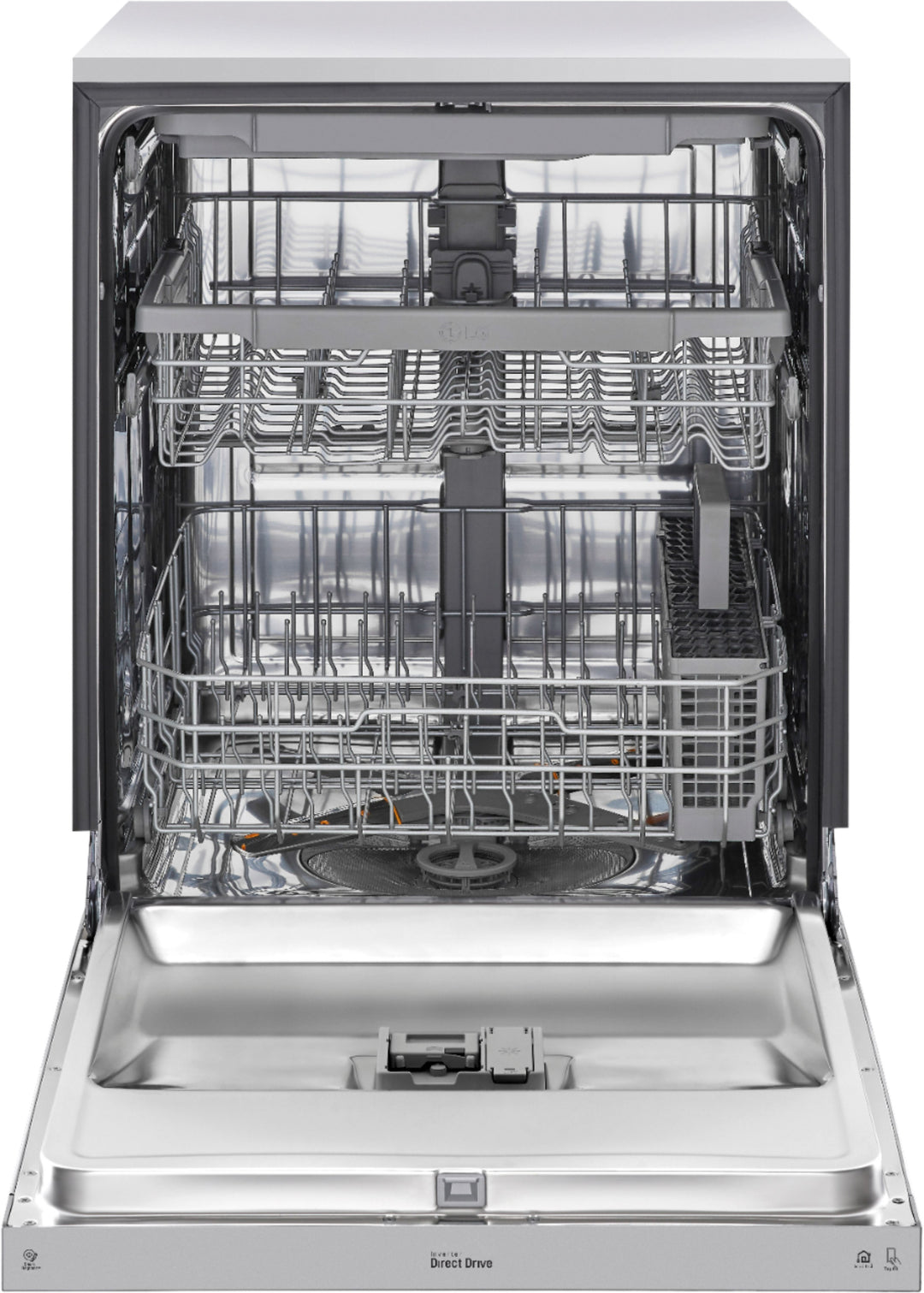 LG - 24" Front Control Smart Built-In Stainless Steel Tub Dishwasher with 3rd Rack, Quadwash, and 48dba - Stainless steel_4
