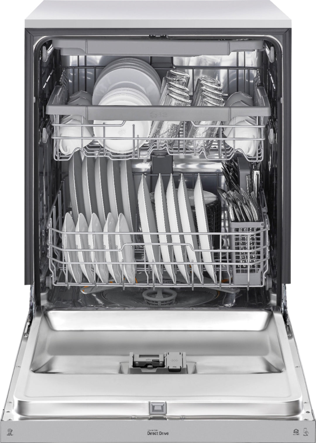 LG - 24" Front Control Smart Built-In Stainless Steel Tub Dishwasher with 3rd Rack, Quadwash, and 48dba - Stainless steel_10