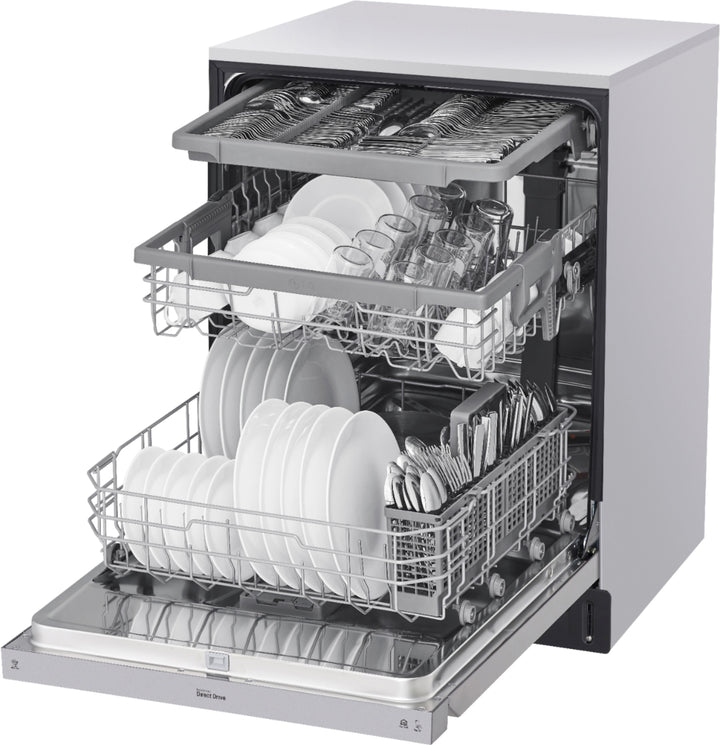 LG - 24" Front Control Smart Built-In Stainless Steel Tub Dishwasher with 3rd Rack, Quadwash, and 48dba - Stainless steel_18