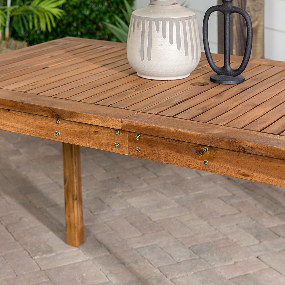 Walker Edison - Everest Acacia Wood Outdoor Dining Table - Brown_16