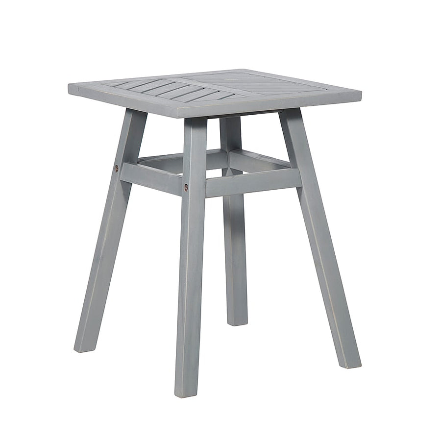 Walker Edison - Windsor Acacia Wood Outdoor Side Table - Grey Wash_0