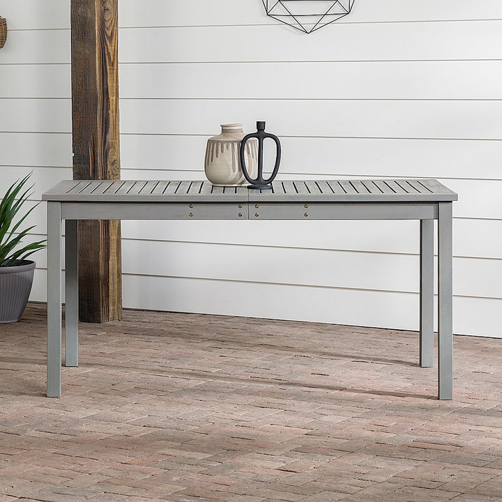 Walker Edison - Everest Acacia Wood Outdoor Dining Table - Gray Wash_7