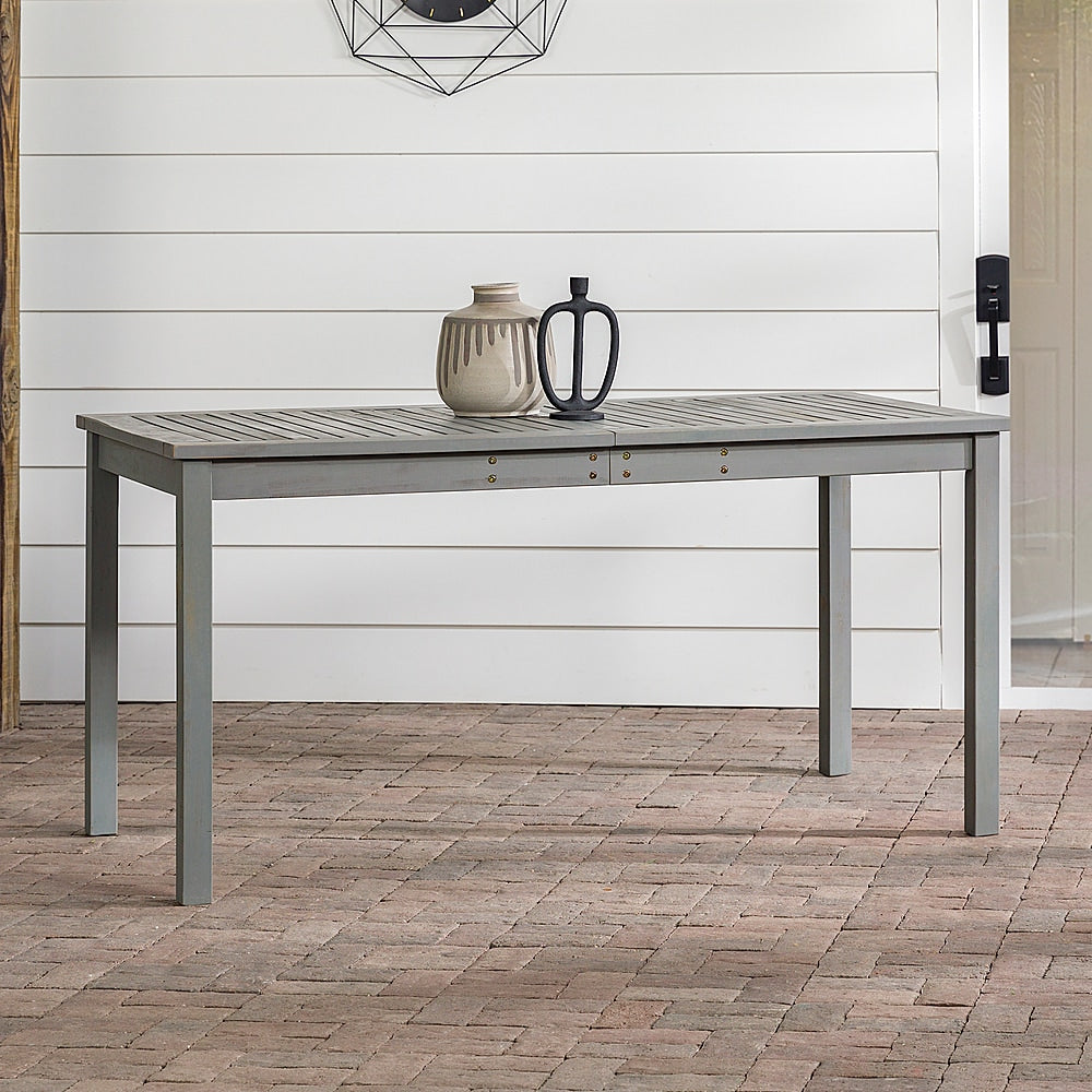 Walker Edison - Everest Acacia Wood Outdoor Dining Table - Gray Wash_8