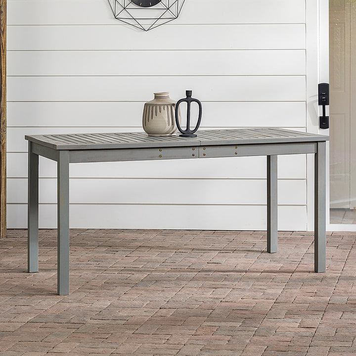 Walker Edison - Everest Acacia Wood Outdoor Dining Table - Gray Wash_8