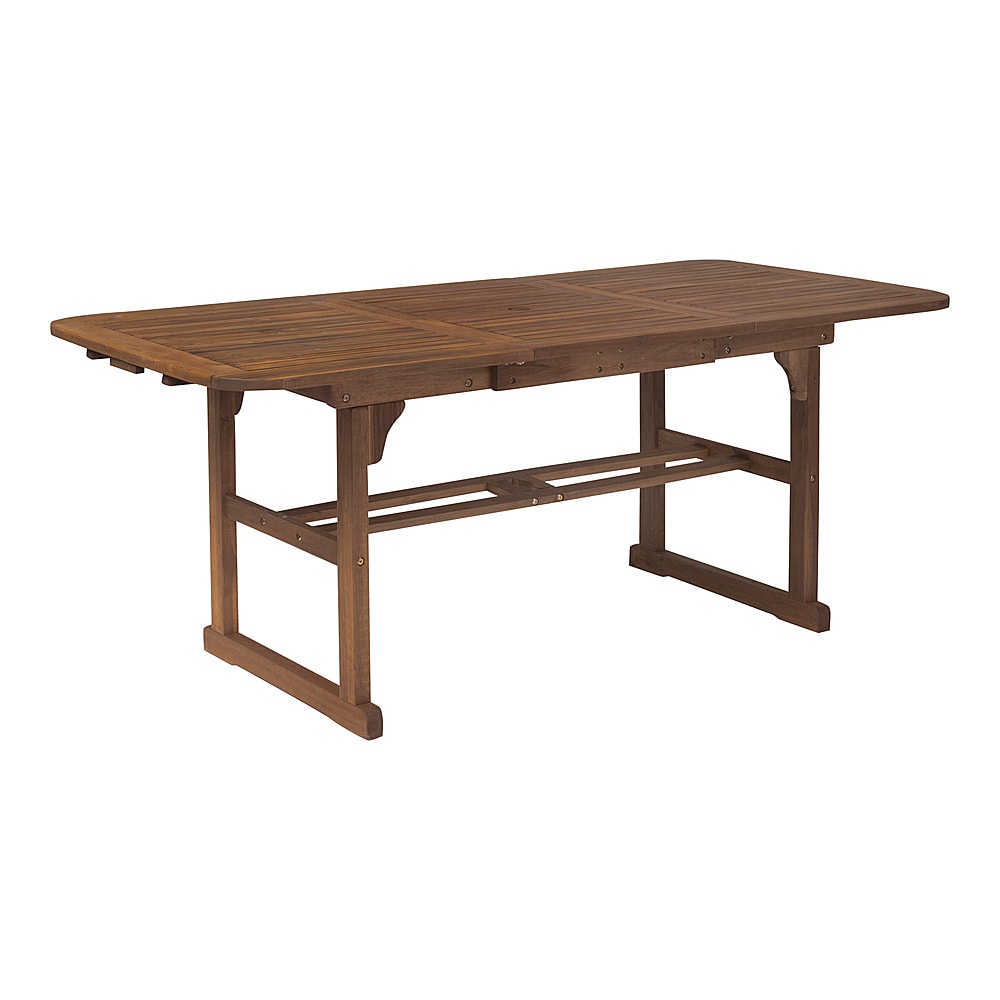 Walker Edison - Cypress Acacia Wood Outdoor Dining Table - Dark Brown_1