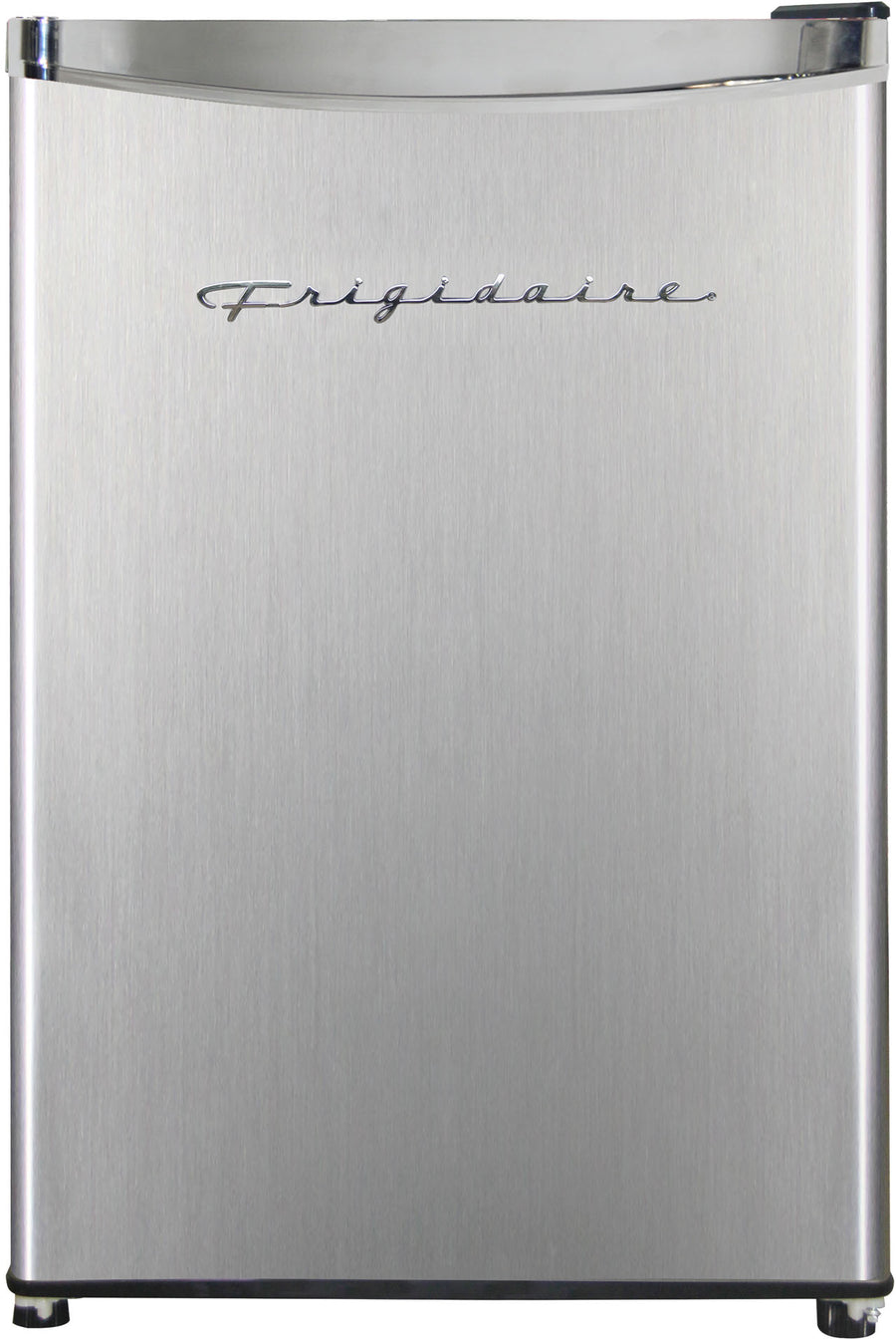 Frigidaire - Platinum Series Retro 3.2 Cu. Ft. Compact Fridge - Stainless with Chrome Trim - Stainless steel_0