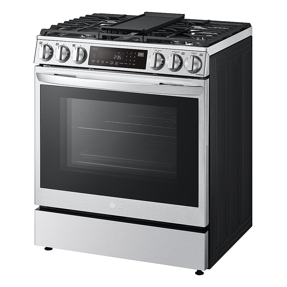 LG - 6.3 Cu. Ft. Slide-In Gas Convection Range with EasyClean, InstaView and ThinQ Technology - Stainless steel_1
