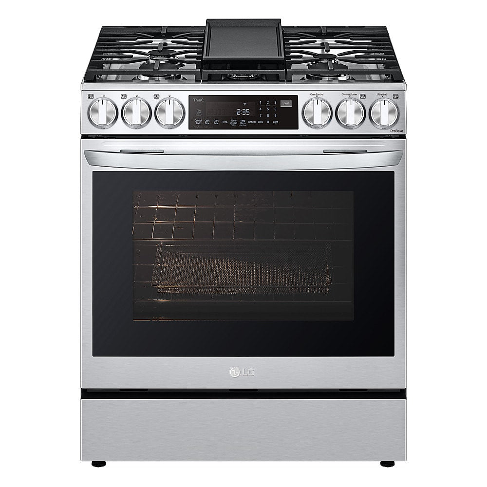 LG - 6.3 Cu. Ft. Slide-In Gas Convection Range with EasyClean, InstaView and ThinQ Technology - Stainless steel_12