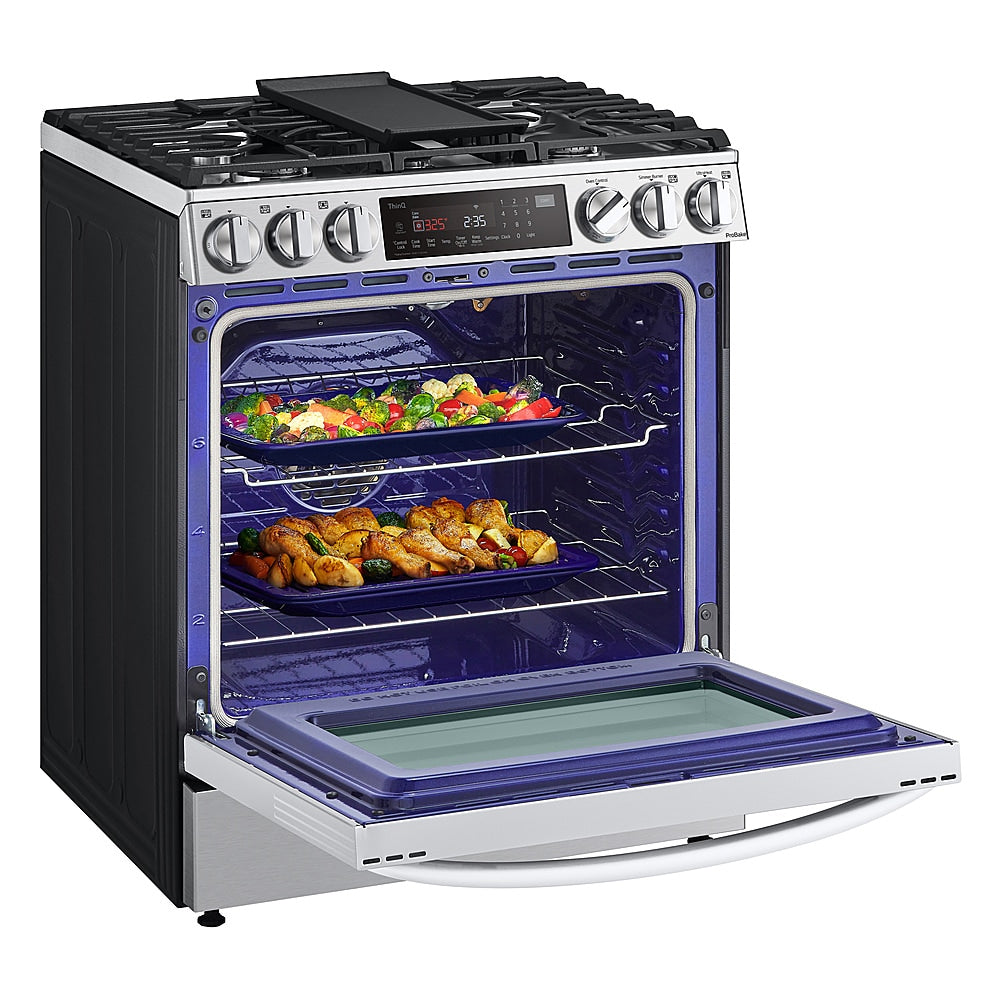 LG - 6.3 Cu. Ft. Slide-In Gas Convection Range with EasyClean, InstaView and ThinQ Technology - Stainless steel_17