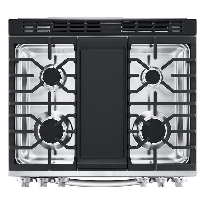 LG - 6.3 Cu. Ft. Slide-In Gas Convection Range with EasyClean, InstaView and ThinQ Technology - Stainless steel_10
