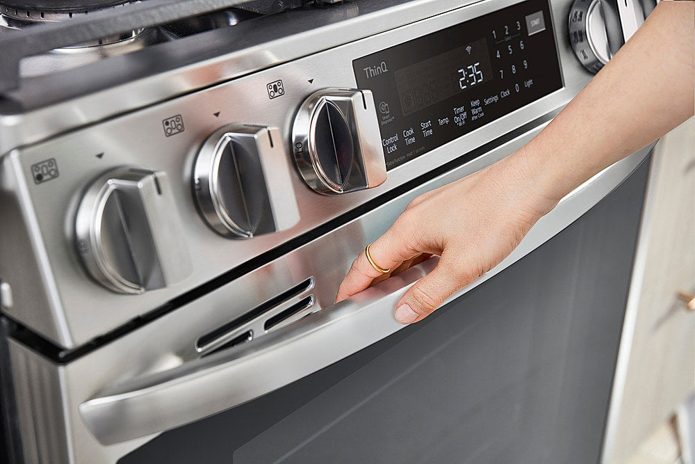 LG - 6.3 Cu. Ft. Slide-In Gas Convection Range with EasyClean, InstaView and ThinQ Technology - Stainless steel_13