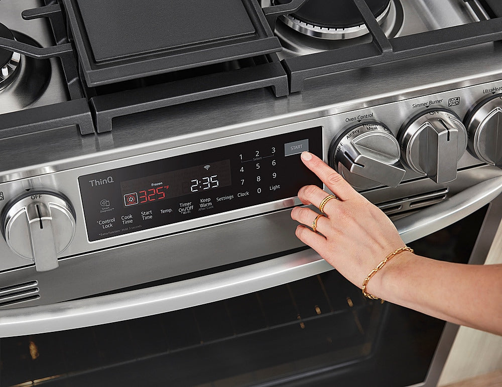 LG - 6.3 Cu. Ft. Slide-In Gas Convection Range with EasyClean, InstaView and ThinQ Technology - Stainless steel_11