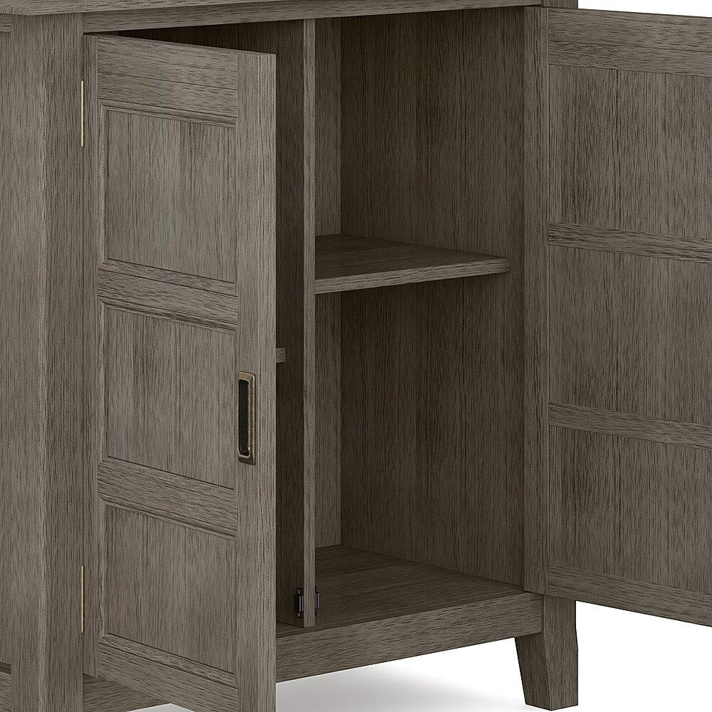 Simpli Home - Burlington SOLID WOOD 30 inch Wide Transitional Low Storage Cabinet in - Farmhouse Grey_6