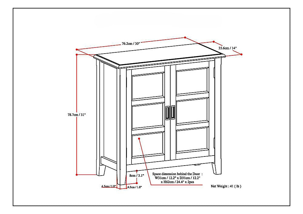 Simpli Home - Burlington SOLID WOOD 30 inch Wide Transitional Low Storage Cabinet in - Farmhouse Grey_3