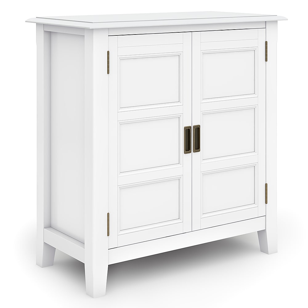 Simpli Home - Burlington SOLID WOOD 30 inch Wide Transitional Low Storage Cabinet in - White_1