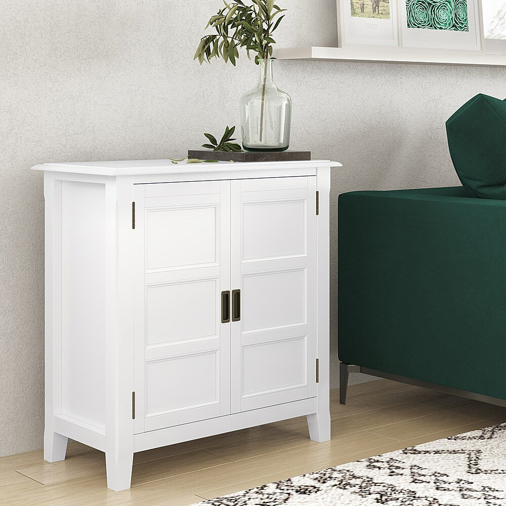 Simpli Home - Burlington SOLID WOOD 30 inch Wide Transitional Low Storage Cabinet in - White_7