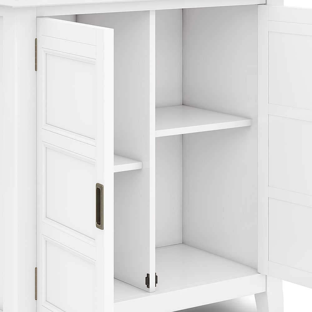 Simpli Home - Burlington SOLID WOOD 30 inch Wide Transitional Low Storage Cabinet in - White_6