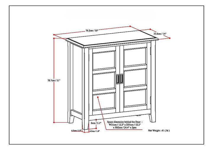 Simpli Home - Burlington SOLID WOOD 30 inch Wide Transitional Low Storage Cabinet in - White_4