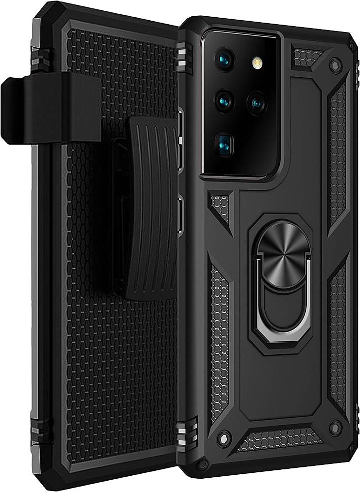 SaharaCase - Military Kickstand Series Case for Samsung Galaxy S21 Ultra 5G - Black_5