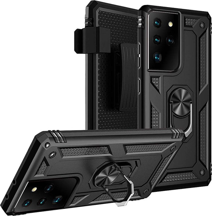 SaharaCase - Military Kickstand Series Case for Samsung Galaxy S21 Ultra 5G - Black_6