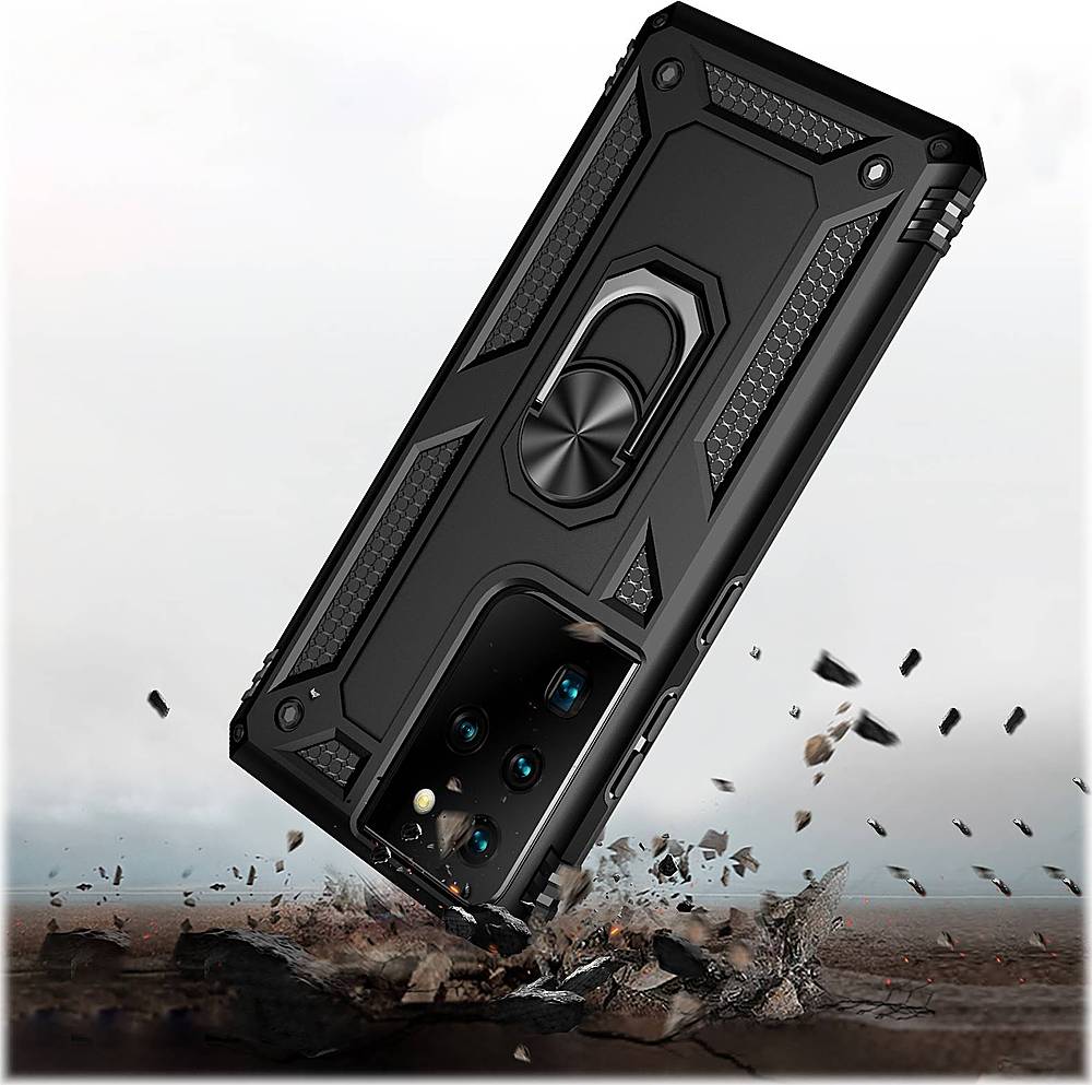 SaharaCase - Military Kickstand Series Case for Samsung Galaxy S21 Ultra 5G - Black_1