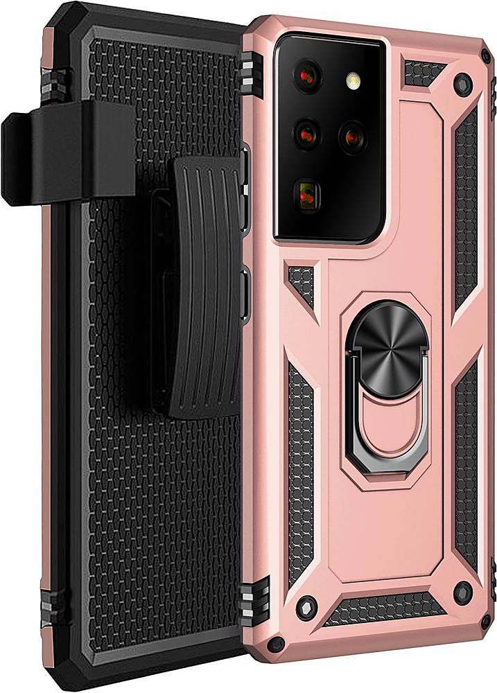 SaharaCase - Military Kickstand Series Case for Samsung Galaxy S21 Ultra 5G - Rose Gold_6