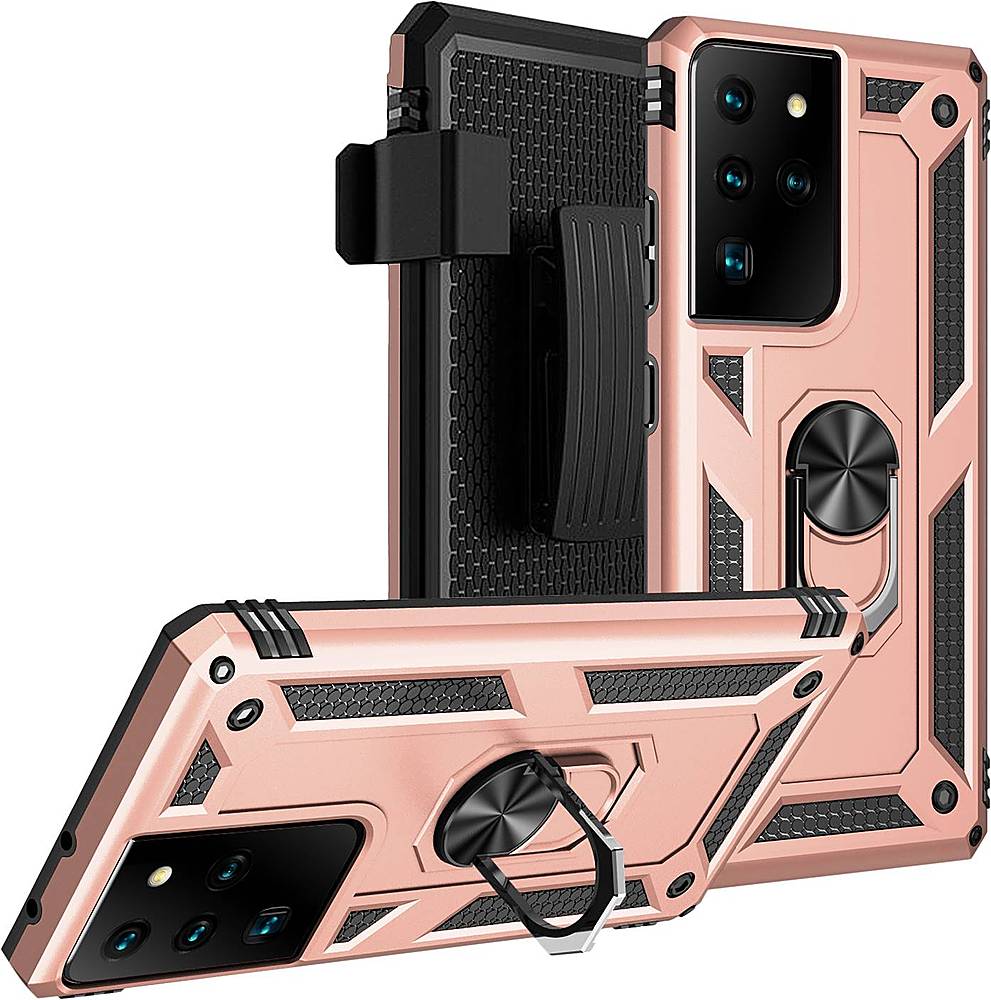 SaharaCase - Military Kickstand Series Case for Samsung Galaxy S21 Ultra 5G - Rose Gold_7