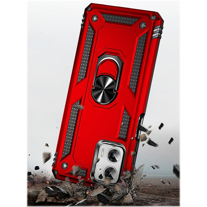 SaharaCase - Military Kickstand Series with Belt Clip Case for Motorola G Power 5G (2023) - Red_2