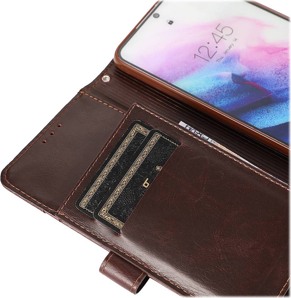 SaharaCase - Folio Wallet Case for Samsung Galaxy S21 Ultra 5G - Brown_5