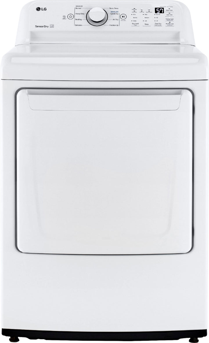 LG - 7.3 cu ft Electric Dryer with Sensor Dry - White_0