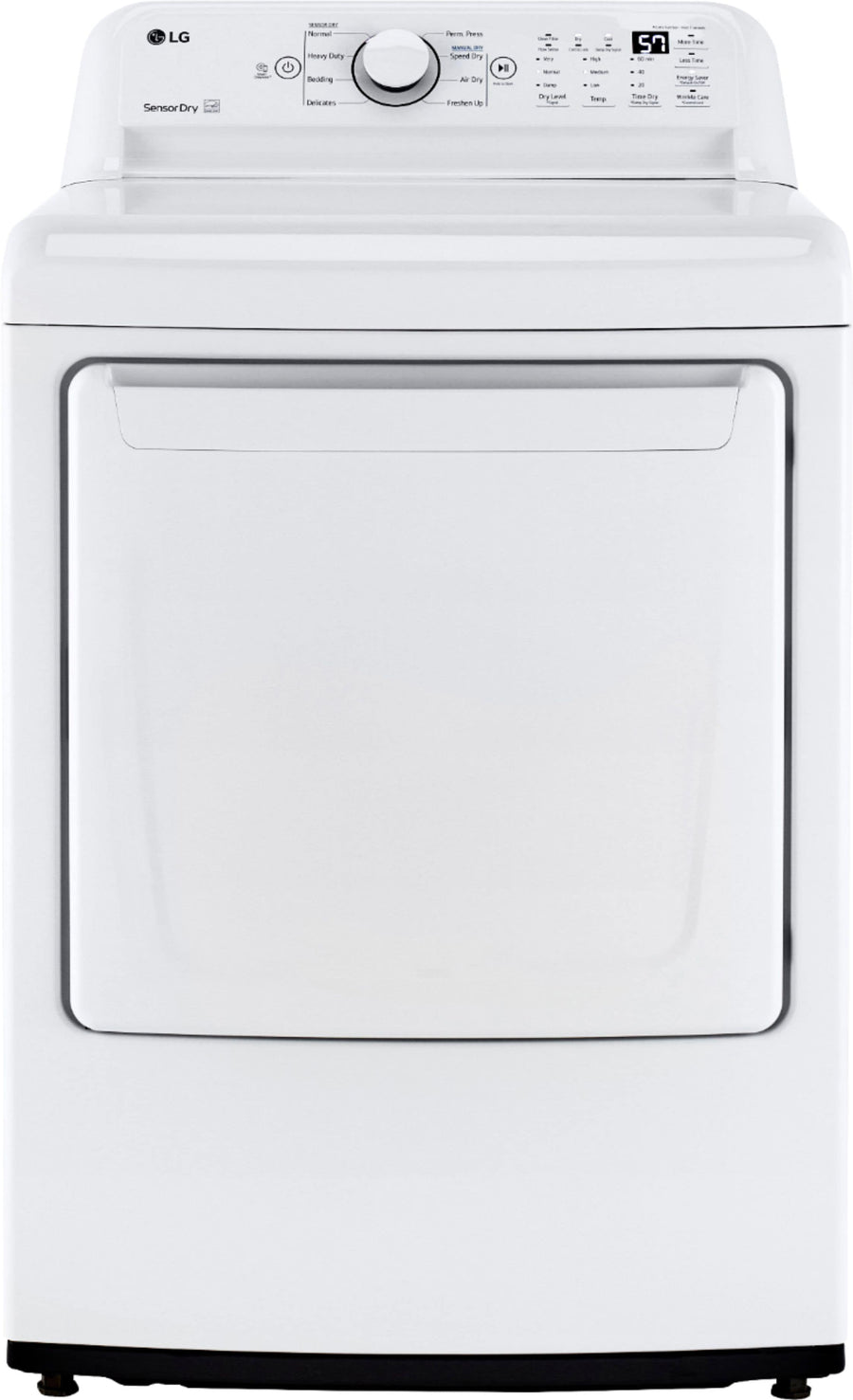LG - 7.3 cu ft Electric Dryer with Sensor Dry - White_0