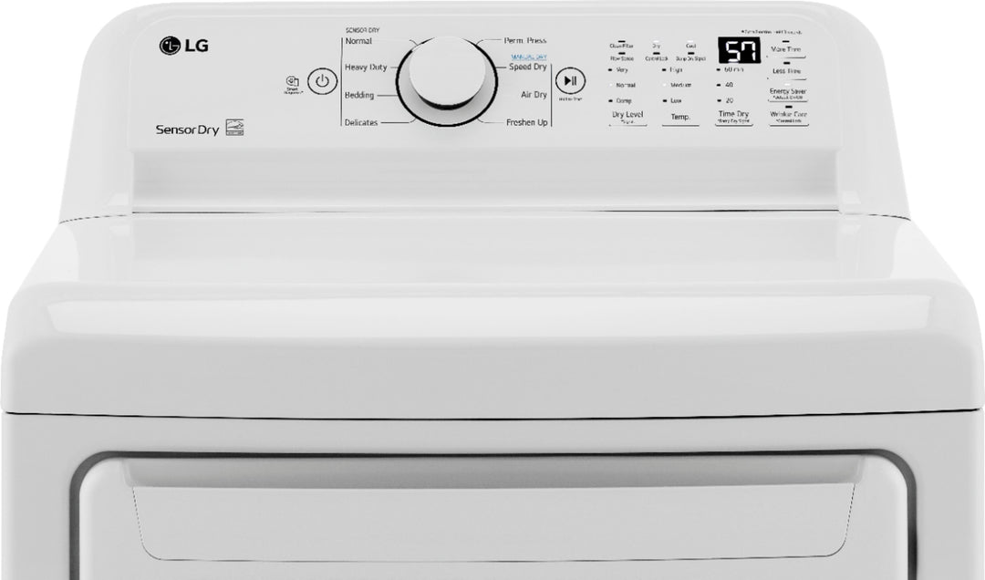 LG - 7.3 cu ft Electric Dryer with Sensor Dry - White_5