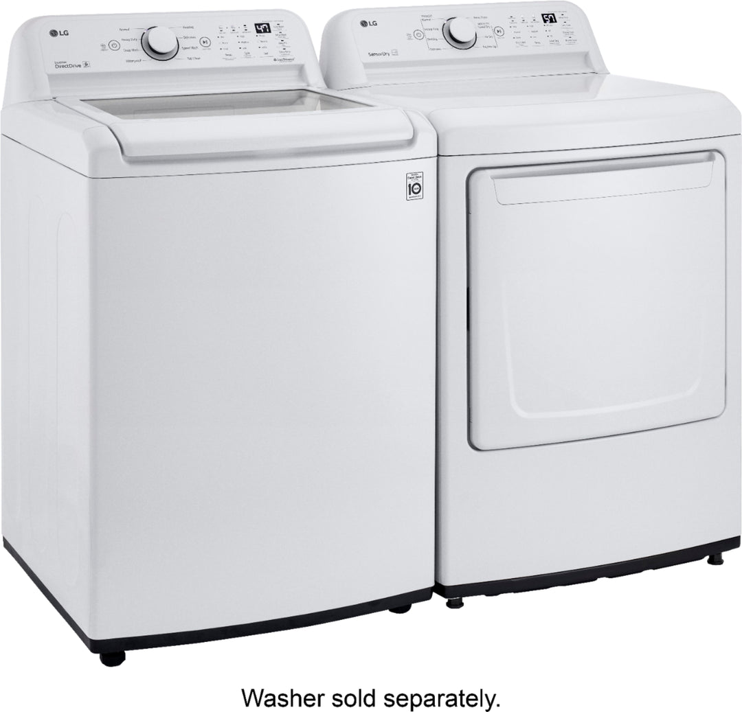 LG - 7.3 cu ft Electric Dryer with Sensor Dry - White_4