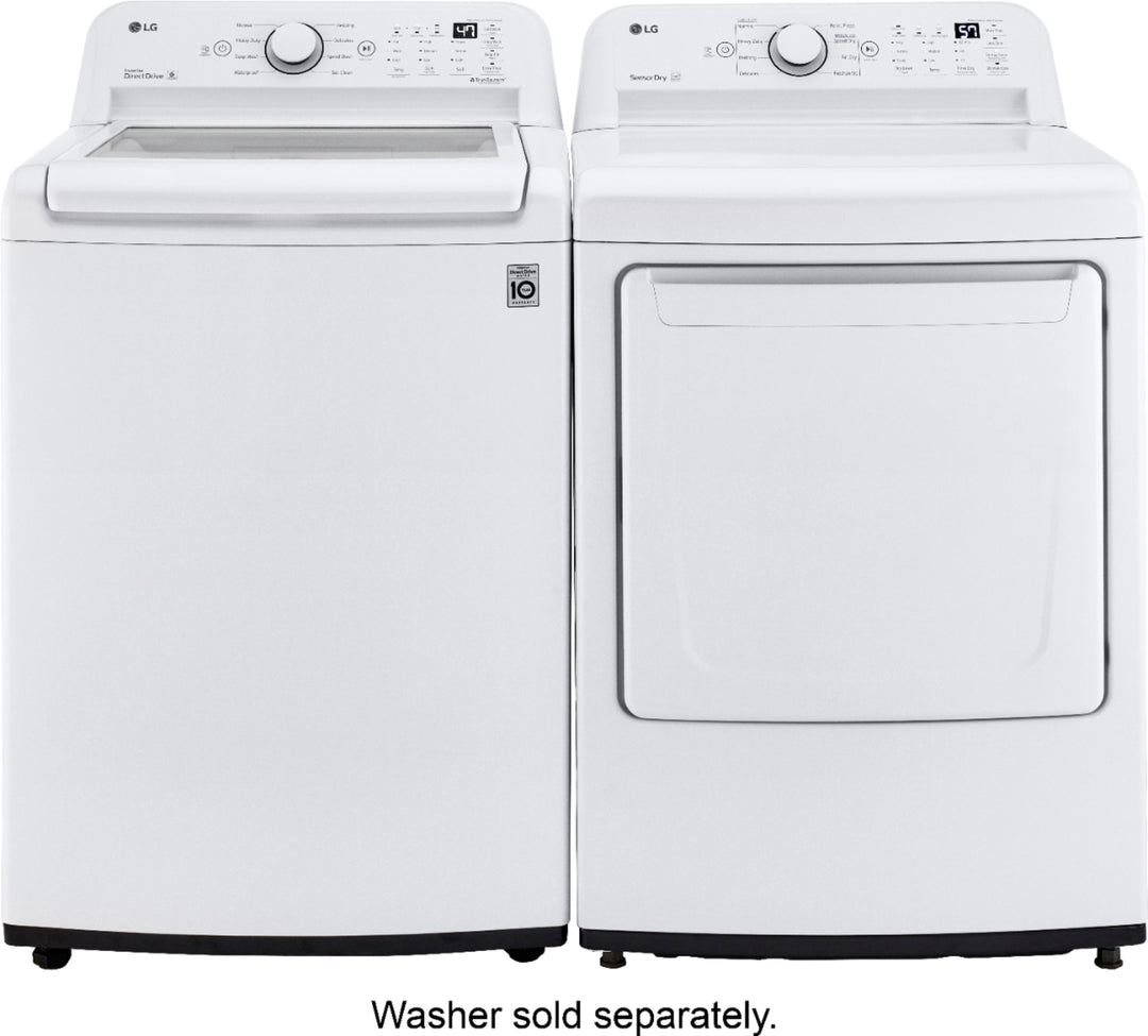 LG - 7.3 cu ft Electric Dryer with Sensor Dry - White_13