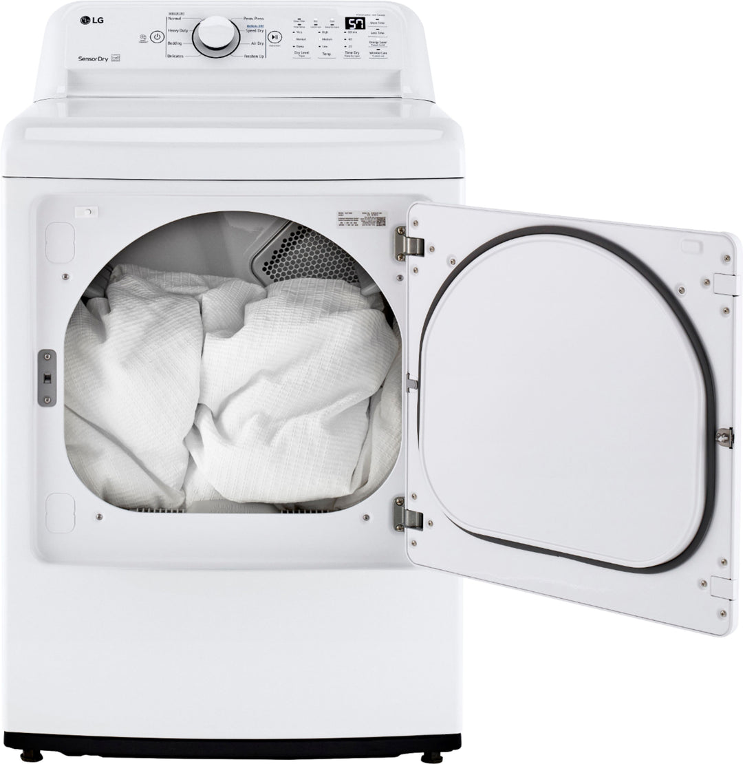 LG - 7.3 cu ft Electric Dryer with Sensor Dry - White_9