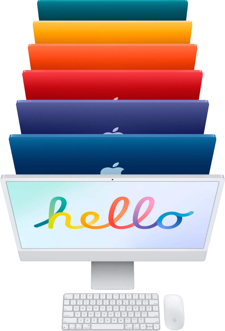 24" iMac® with Retina 4.5K display - Apple M1 - 8GB Memory - 256GB SSD - w/Touch ID (Latest Model) - Silver_1