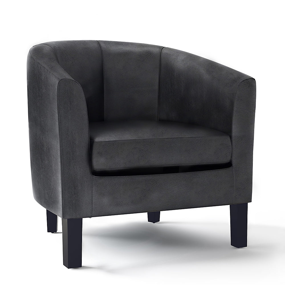 Simpli Home - Austin 30 inch Wide Tub Chair - Distressed Black_1