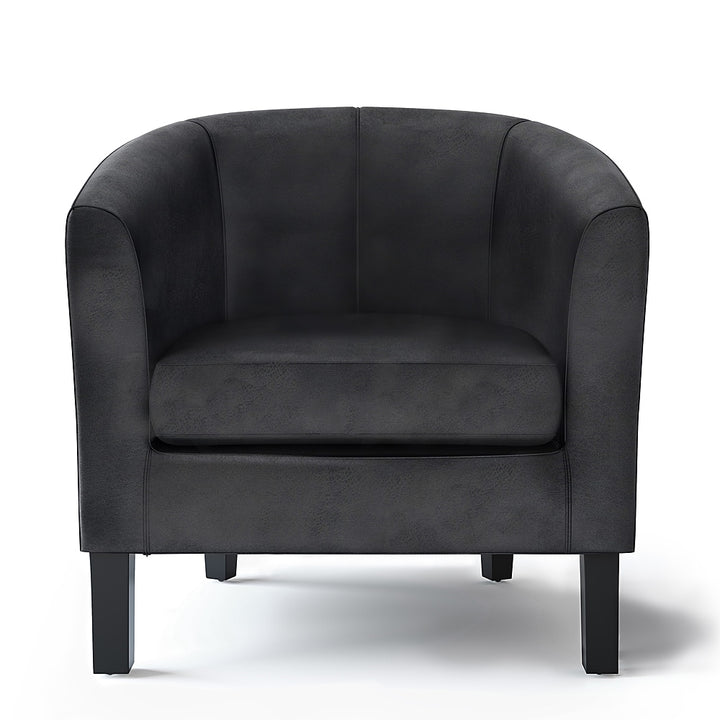 Simpli Home - Austin 30 inch Wide Tub Chair - Distressed Black_0