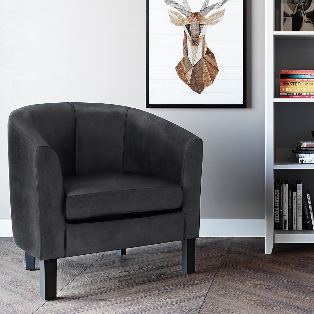 Simpli Home - Austin 30 inch Wide Tub Chair - Distressed Black_8