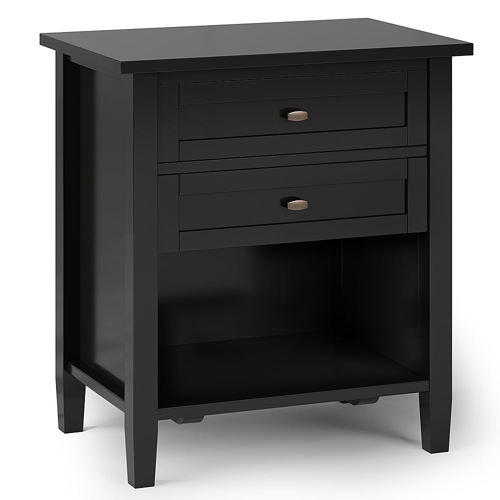 Simpli Home - Warm Shaker SOLID WOOD 24 inch Wide Transitional Bedside Nightstand Table in - Black_1