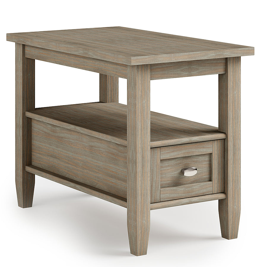 Simpli Home - Warm Shaker SOLID WOOD 14 inch Wide Rectangle Transitional Narrow Side Table in - Distressed Grey_0