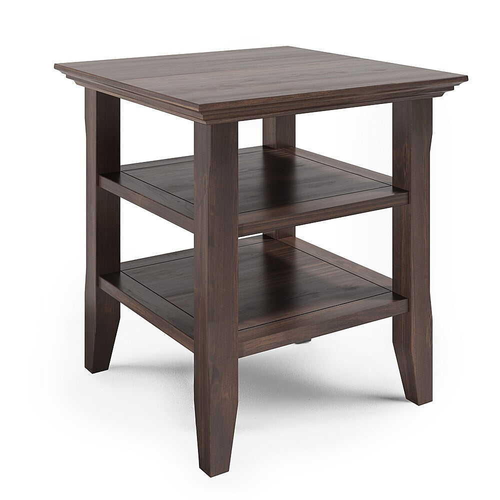 Simpli Home - Acadian SOLID WOOD 19 inch Wide Square Transitional End Table in - Warm Walnut Brown_1