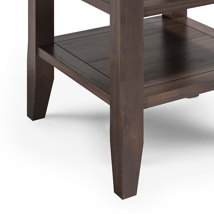 Simpli Home - Acadian SOLID WOOD 19 inch Wide Square Transitional End Table in - Warm Walnut Brown_5