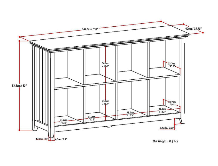 Simpli Home - Acadian 8 Cube Storage Sofa Table - Distressed Grey_4