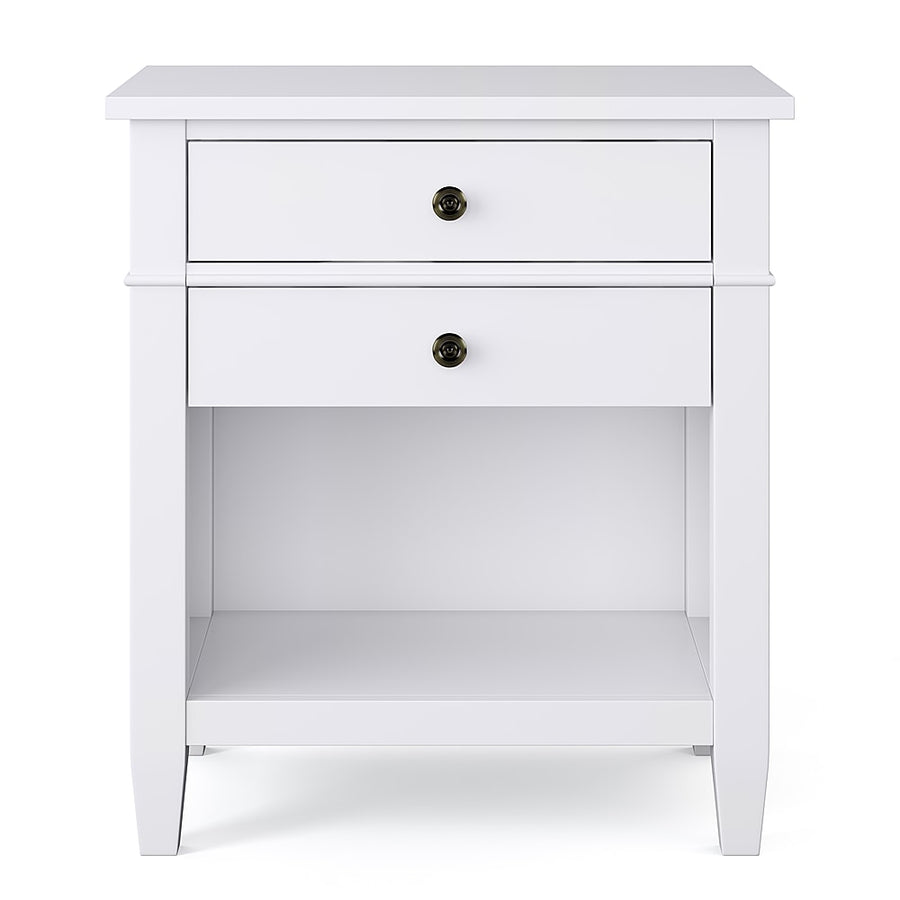 Simpli Home - Carlton SOLID WOOD 24 inch Wide Transitional Bedside Nightstand Table in - White_0