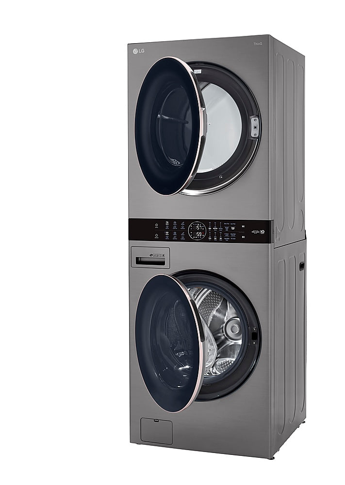 LG - 4.5 Cu. Ft. HE Smart Front Load Washer and 7.4 Cu. Ft. Electric Dryer WashTower with Built-In Intelligence - Graphite steel_9