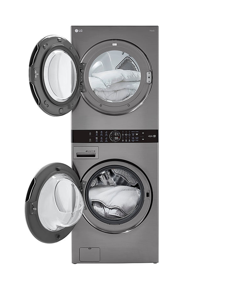 LG - 4.5 Cu. Ft. HE Smart Front Load Washer and 7.4 Cu. Ft. Electric Dryer WashTower with Built-In Intelligence - Graphite steel_6